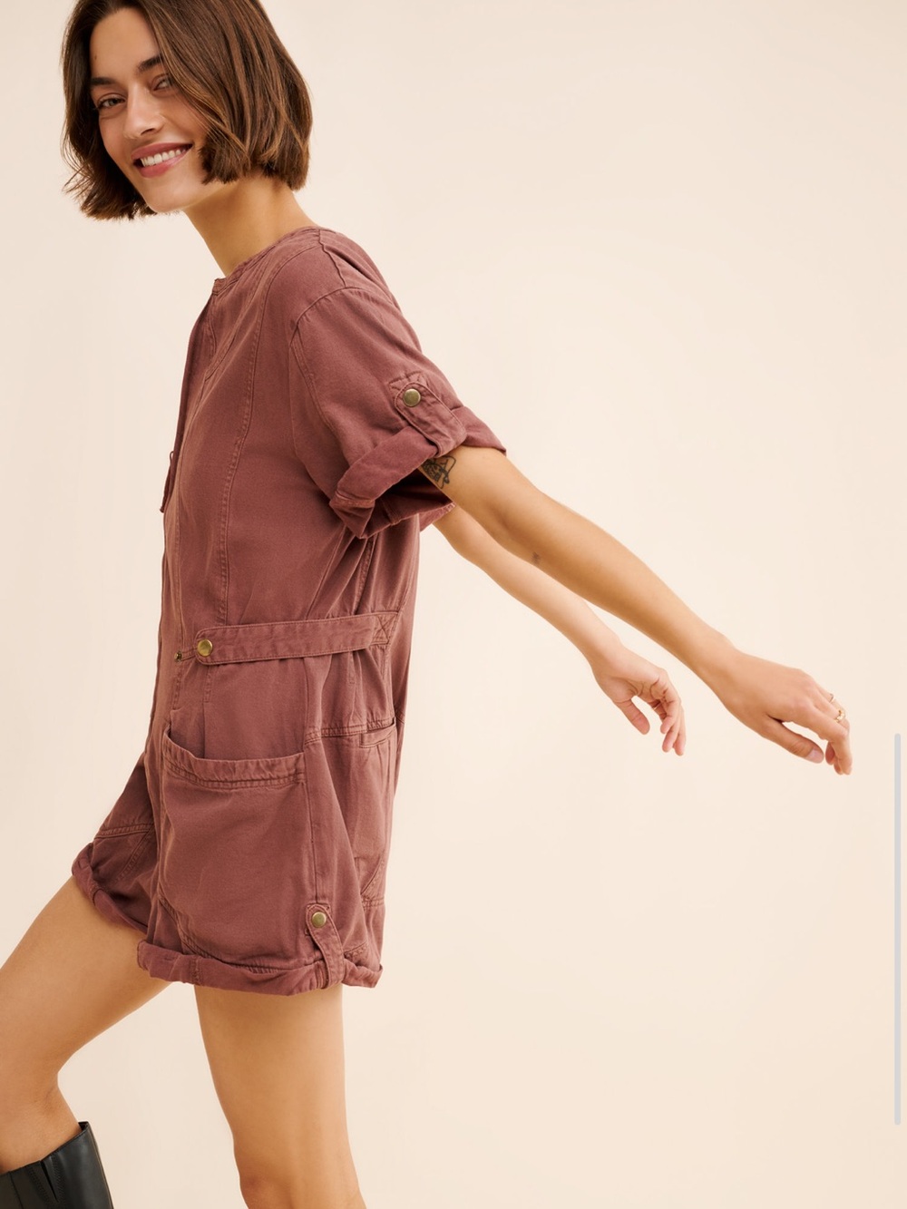 Free People Lets Ride Shortalls - Picture 3 of 5